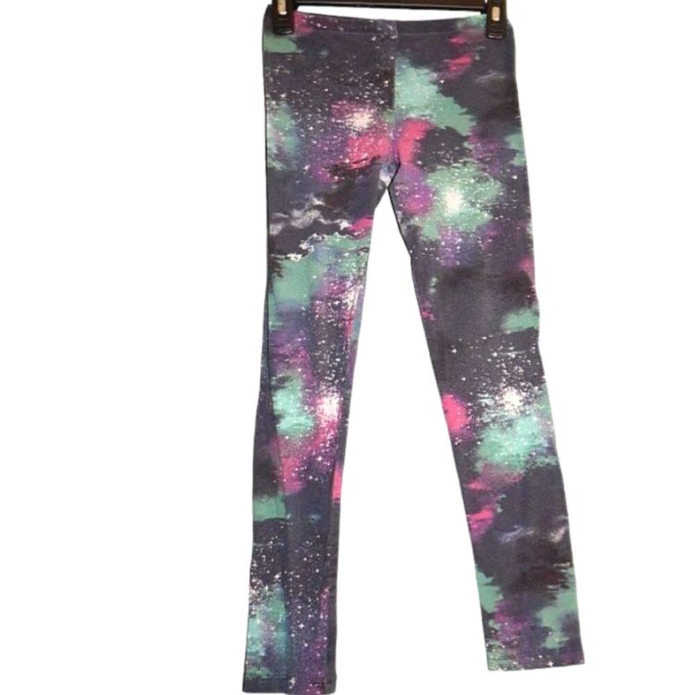 Pink Republic Juniors Small Galaxy Print Stretch Leggings Blue Pink Purple